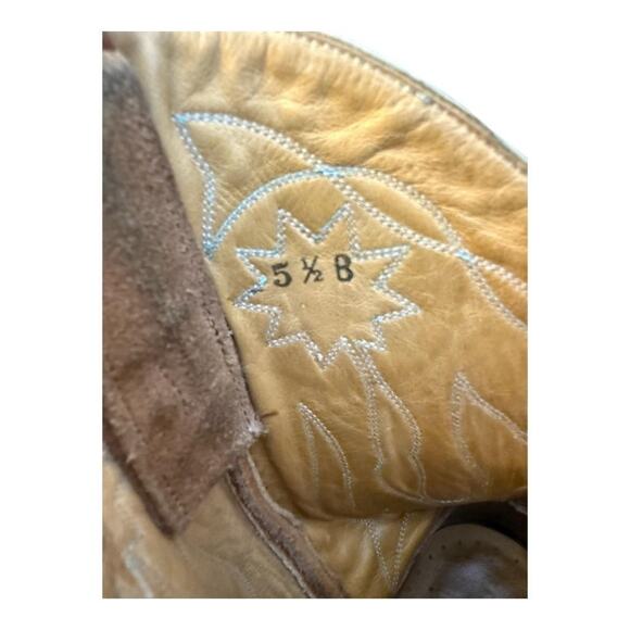 Vintage Handmade Sundance Flower Inlay Western Cowboy Boot Women size 5.5 - Picture 10 of 12